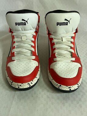 Puma Rebound LayUp Mid Men’s 8.5 Red White Black High Top Sneakers